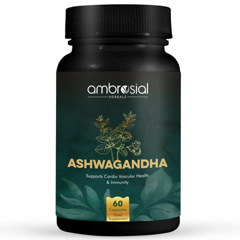 Ambrosial Ashwagandha 500 mg - 60 Capsules-أمبروسيال بربرين