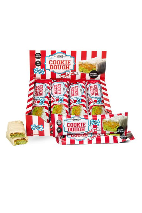 BOX- ADONIS Protein Cookie Dough Chunky Bar Caramel Pistachio 12x55 g