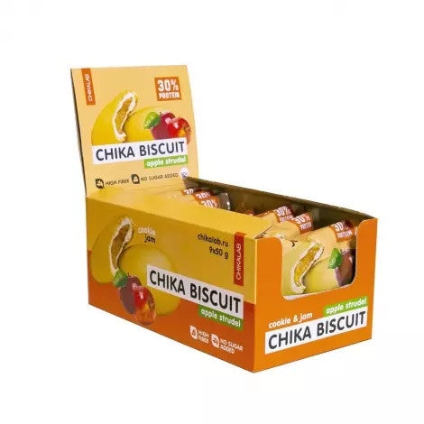 BOX -CHIKA BISCUIT Cookie Apple Strudel Biscuit 9x50g