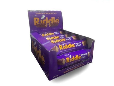 BOX - RIDDLE WAFER BARS PEANUTBUTTER STICKS 15x45 g