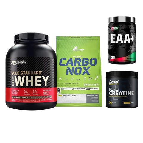 ON WHEY + OLIMP CARBO + NU BCAA + B CREA