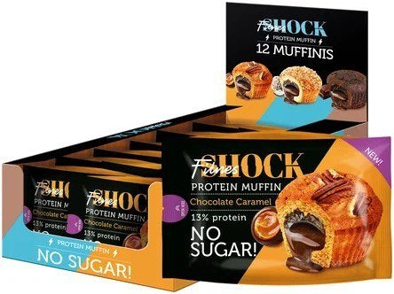 BOX- FitnesShock Maffin with filling Raspberry 10 X 50 G