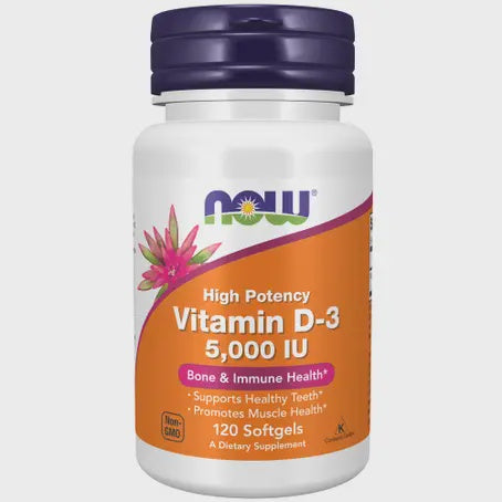 NOW Vitamin D-3 5,000 IU,120 Softgels